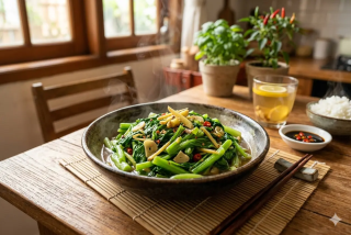 Sawi Hijau Tumis Jahe Wangi menghangatkan tubuh dan imun